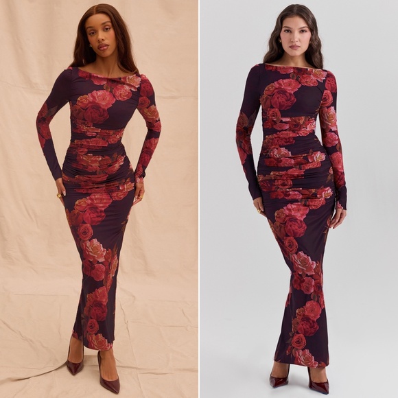 NEW House of CB Lanetta Maxi Dress Romantic Floral Flower Print Small - Picture 1 of 12